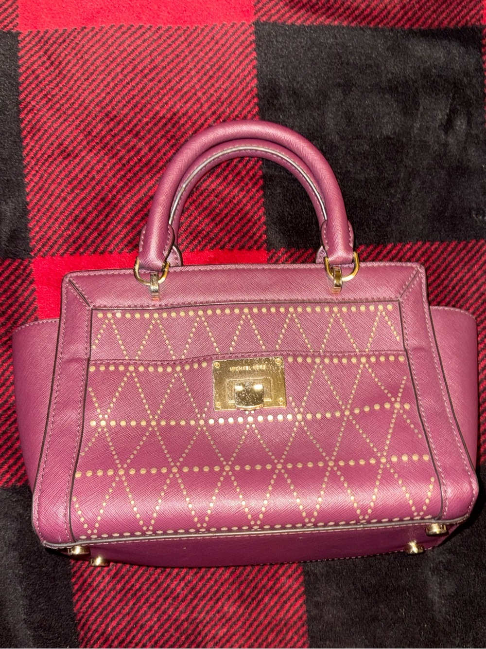 Michael Kors Plum Saffiano Leather Shoulder Bag